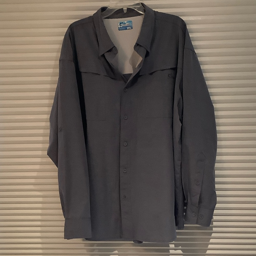 Bass Pro Shops Men's Long Sleeve Button-Down Shirt - Charcoal Gray